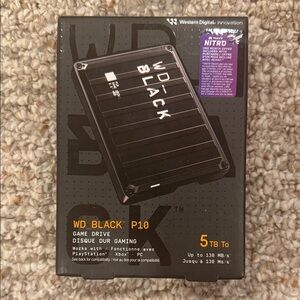 WD Black P10 5TB External Game Drive PS Xbox PC — New